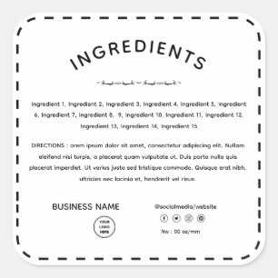 Direction des ingrédients avec Étiquette de produi