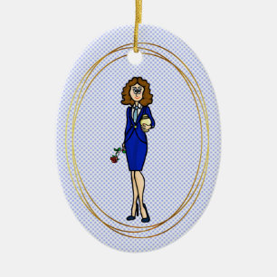 Directrice funéraire féminine tenant un ornement d