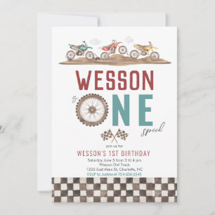 Dirt Bike Invitation pour le premier anniversaire