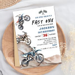 Dirt Bike Race Boy First Birthday Party Invitation<br><div class="desc">Dirt Bike Race Boy First Birthday Party Invitation</div>