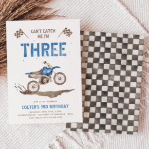 Dirt Bike Troisième Invitation Anniversaire