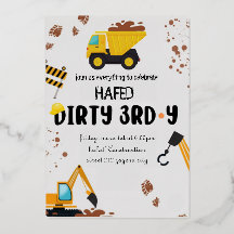 Dirty 3e année Troisième anniversaire Invitation