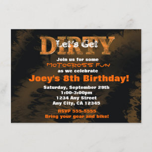 Dirty Mud Run Course Motocross Racing Invitation