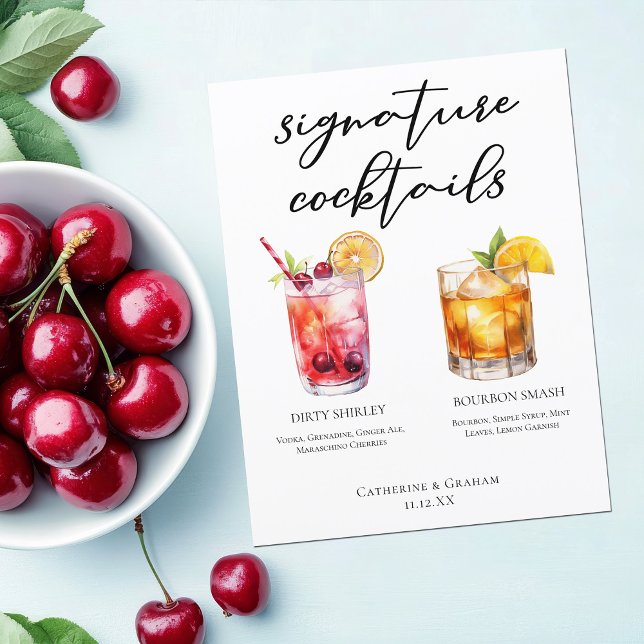 Dirty Shirley Bourbon Signature Cocktails Menu (Créateur téléchargé)