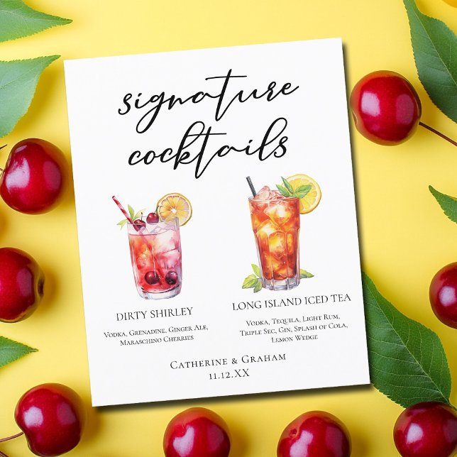 Dirty Shirley Long Island Signature Cocktails Menu (Créateur téléchargé)