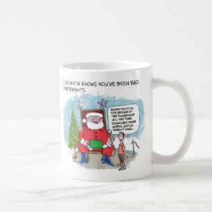 Dis au Père Noël la tasse de la main gauche