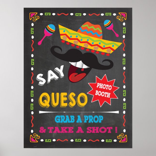Dis Poster de Photomaton de Fête Mexicaine 'Say Qu (Devant)