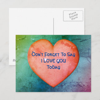Dis que je t'aime Carte postale Coeur Rose