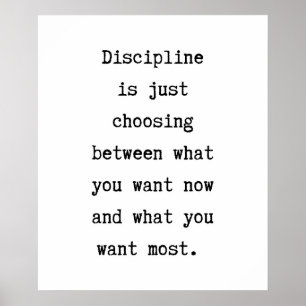 Discipline Citation Poster Mur Art Inspirational