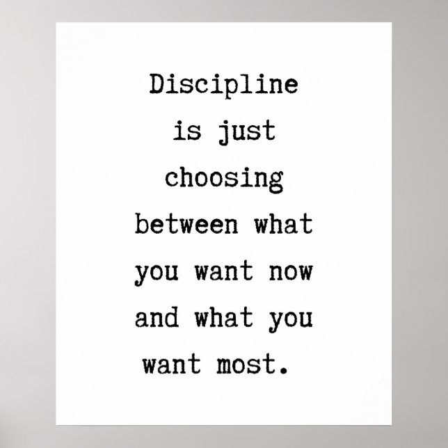 Discipline Citation Poster Mur Art Inspirational (Devant)