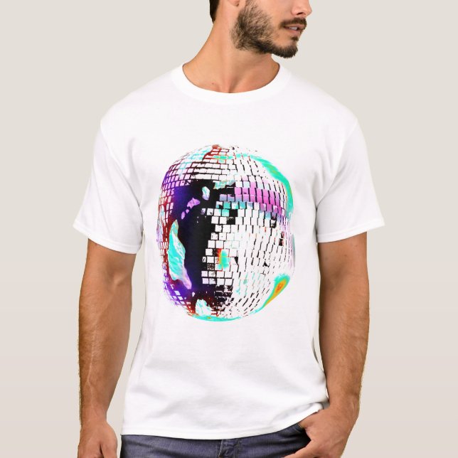 Disco Ball Retro Neon 70s 80s T-Shirt  (Devant)