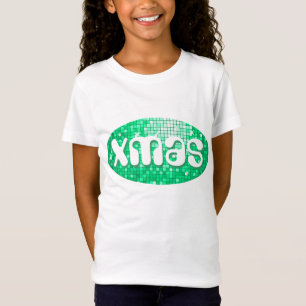 Disco Carreaux Green 'xmas' filles T-shirt