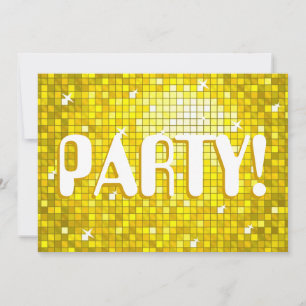 Disco Carreaux Jaune 'PARTY' invitation amelia tex