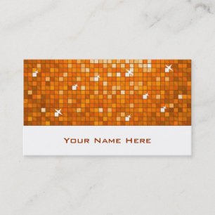 Disco Carreaux Orange carte de visite blanc