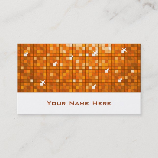 Disco Carreaux Orange carte de visite blanc (Devant)