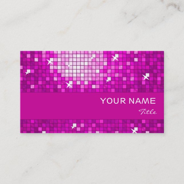 Disco Carreaux rose carte de visite rayure rose (Devant)