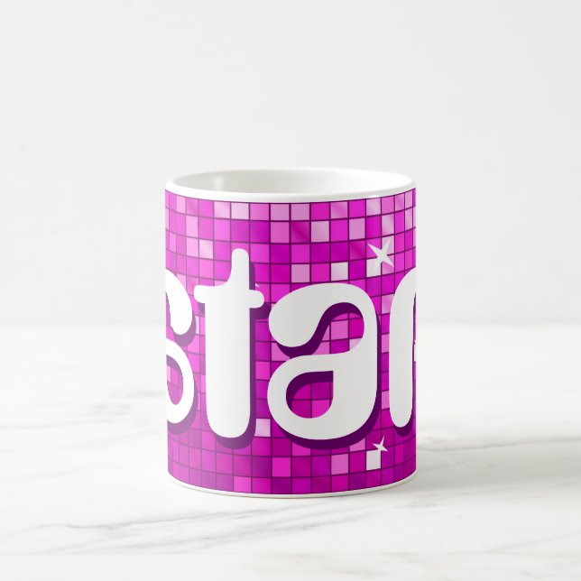 Disco Carreaux rose 'étoile' tasse (Centre)