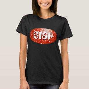 Disco Carreaux Rouge t-shirt "étoile" noir