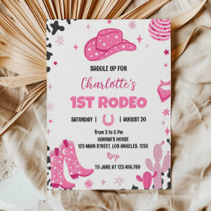 Disco Cowgirl Rodeo Western Invitation d'anniversa