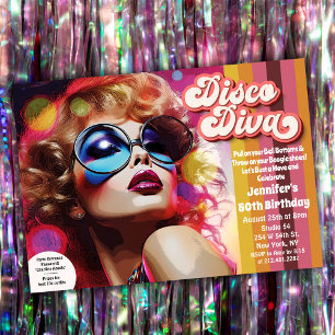 Disco Diva les années 70 Disco Invitation