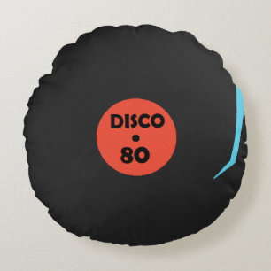 Disco Music Record Plaque Coussin rond