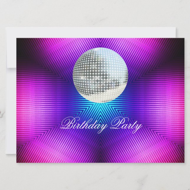 Disco Retro Anniversaire Fête Invitation (Devant)