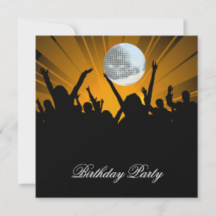 Disco Retro Danse Anniversaire Fête Invitation