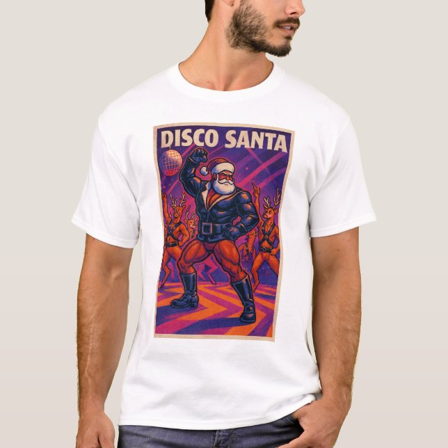 Disco Santa Gay T-Shirt | Gay Pride for Men | LGBT (Devant)