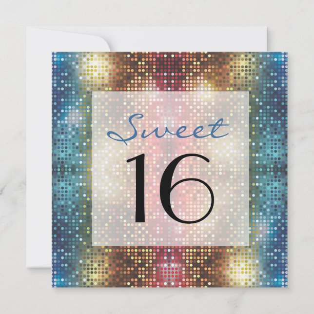 Disco Sweet 16 Anniversaire Invitation personnalis (Devant)
