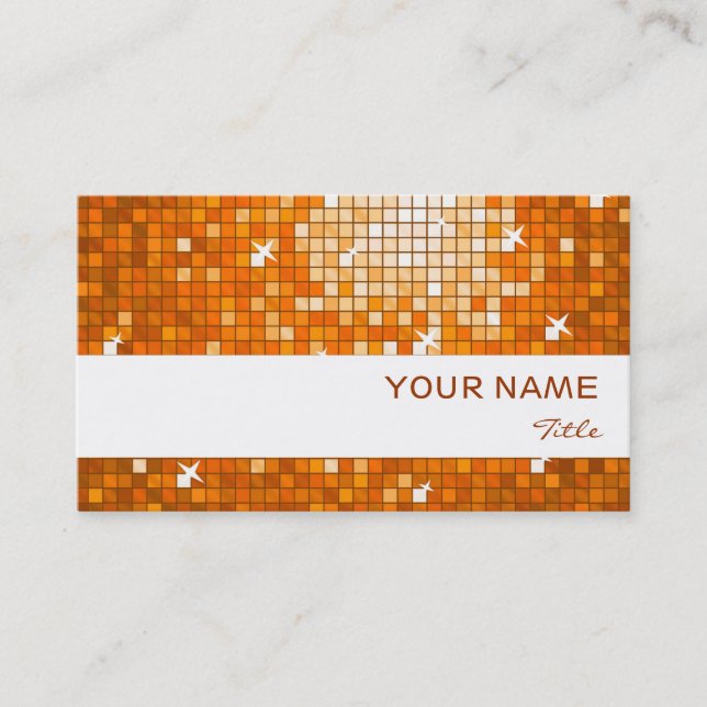 Disco Tiles Orange carte de visite rayé blanc (Devant)