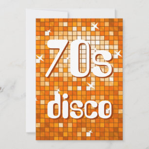 Disco Tiles Orange les années 70 Invitation Disco