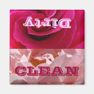 Dish Washer magnets CLEAN Dirty magnet Pink Rose