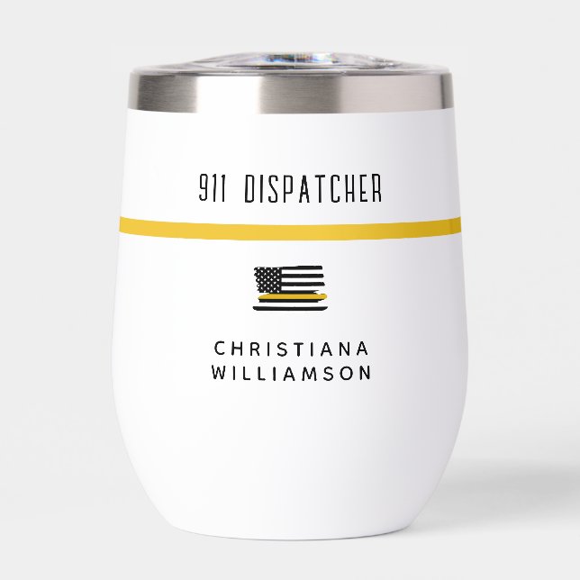 Dispatcher de ligne d'or mince personnalisée 911 (Avant)