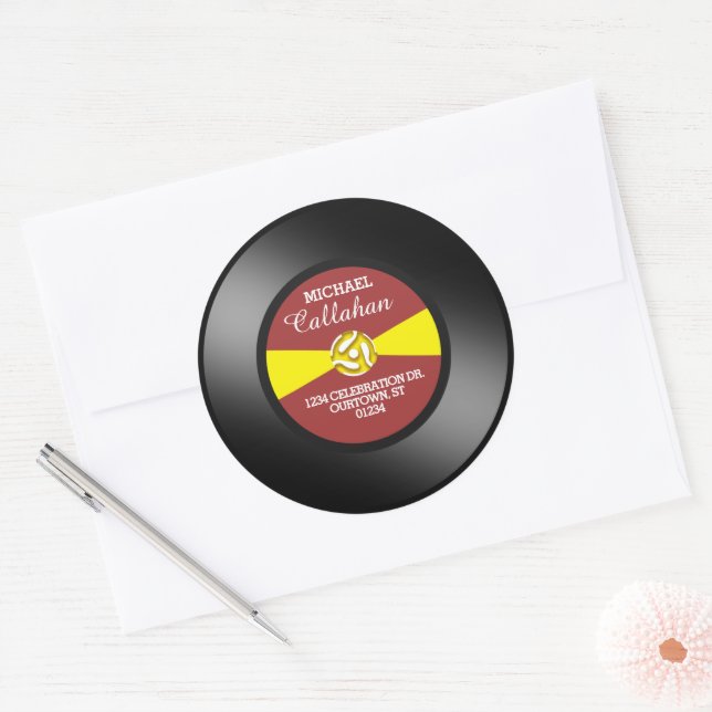 Disque vinyle 45 tours étiquette rouge Adresse per (Enveloppe)