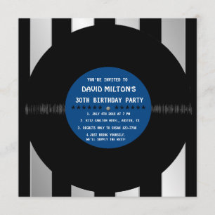 Disque vinyle rétro Invitations modernes pour fête