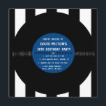 Disque vinyle rétro Invitations pour une fête d'an<br><div class="desc">Une façon originale et unique d'envoyer vos invitations à une fête d'anniversaire ! Tout le texte par défaut peut être entièrement personnalisé avec vos propres formulations, et vous pouvez également modifier les polices, les tailles et les couleurs du texte. Cette invitation peut également être personnalisée pour s'adapter à toute autre...</div>