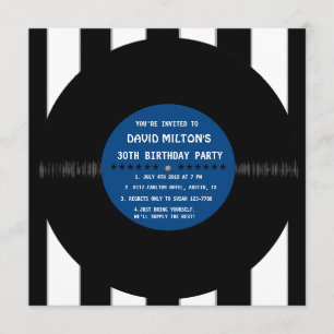 Disque vinyle rétro Invitations pour une fête d'an