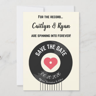 Disque Vinyle Rétro Save the Date – Amoureux de Mu