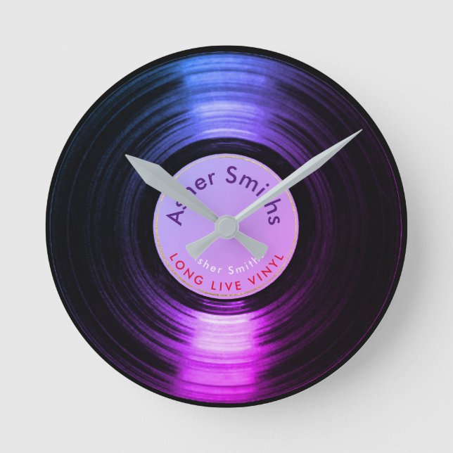 disque vinyle, une horloge ronde pourpre (Recto)