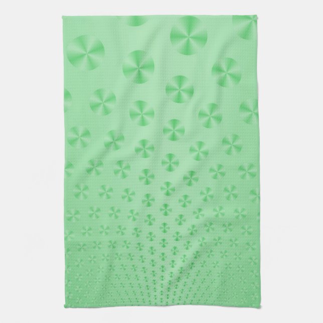 Disques sur serviette de cuisine verte à la menthe (Vertical)