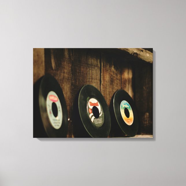 Disques vinyles rétro sur toile (Recto)