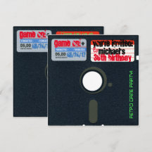 Disquette Invitation Anniversaire du jeu Retro Per
