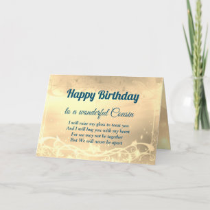 Distance Bonne carte de cousin d'anniversaire
