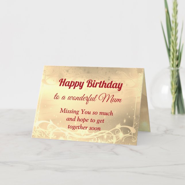 Distance Bonne carte mère d'anniversaire (Devant)