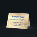 Distance Heureuse carte d'anniversaire Boyfriend<br><div class="desc">Distance d'or de luxe Heureux Birthday Boyfriend personnalisée Carte de voeux.</div>