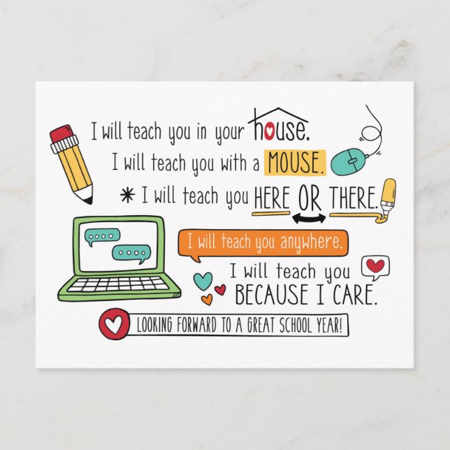 Distance Learning Student Encouragement Carte post (Devant)