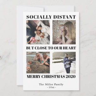 Distance sociale Joyeux Noël 2020 carte photo