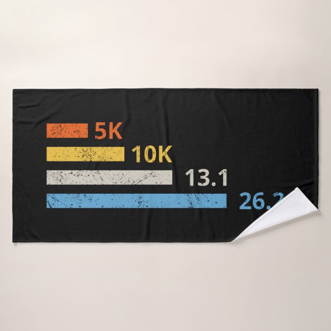 Distances de course I - 5K 10K 13,1 26,2 Marathoni (Serviette de bain)