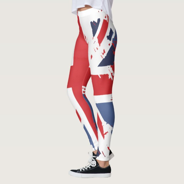 Distressed Union Jack Leggings - UK Flag Womens (Gauche)