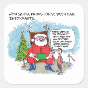 Dites à Père Noël les gros autocollants carrés